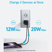 Anker 323 Power Adapter - Schnellladegerät mit zwei Anschlüssen - 33 Watt - Schwarz