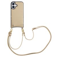 Selencia Nova Handyhülle mit Kordel und Kartenhalter Apple iPhone 16 - Beige