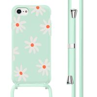 imoshion Silikonhülle design mit Band für das Apple iPhone SE (2022 / 2020) / 8 / 7 - Green Flower Distance