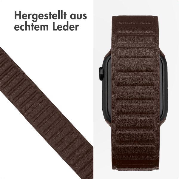 Accezz Magnetisches Echtlederarmband für Apple Watch | 38/40/41/42 mm - Chocolate Brown