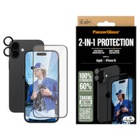 PanzerGlass 2-in-1 pack - Ultra-Wide Fit Anti-Bacterial Displayschutz incl. applicator + Camera Protector für das Apple iPhone 16
