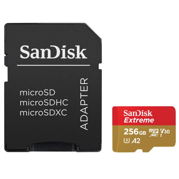 SanDisk microSD Extreme - 256GB - Inklusive RescuePro Deluxe - UHS-I/U3/Full HD/4K UHD