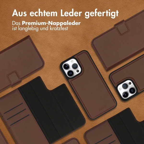 Accezz Premium Leather 2 in 1 Klapphülle für das iPhone 14 Pro - Braun