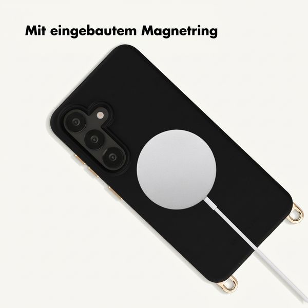 Selencia Rivièra Backcover mit MagSafe mit abnehmbaren Haken Samsung Galaxy S25 / S24 - Velvet Black
