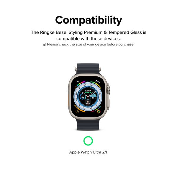Ringke Bezel Styling + Displayschutz für die Apple Watch Ultra - 49 mm - Fluted Titanium