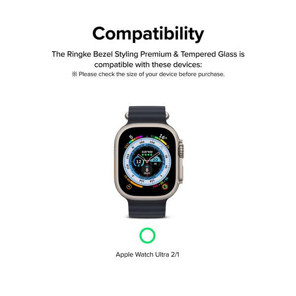 Ringke Bezel Styling + Displayschutz für die Apple Watch Ultra (2) - 49 mm - Fluted Titanium