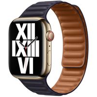 Apple Leather Link Armband für das  Apple Watch Series 1 t/m 11 / SE / Ultra (44/45/46/49 mm) - Größe M/L - Ink