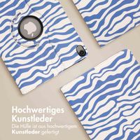 imoshion 360° drehbare Design Klapphülle Apple iPad Air 5 (2022) / Air 4 (2020) - White Blue Stripes