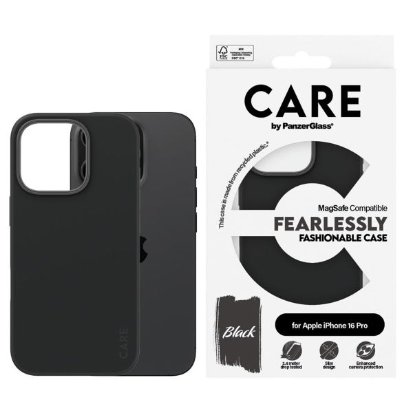 CARE by PanzerGlass Fashion Back Cover MagSafe für das iPhone 16 Pro - Schwarz