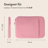 imoshion Laptop-Hülle mit Staufach 13 Zoll - Laptop Sleeve - Candy Pink