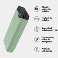 imoshion Powerbank 20.000 mAh - 22,5W Schnellladegerät - USB-C / USB-A - Grün