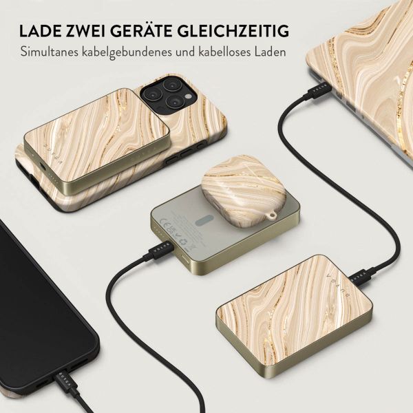 Burga Magnetische Powerbank 5.000 mAh - Geeignet für MagSafe und Qi2 - Full Glam / Gold