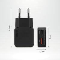 imoshion Powerbank 27.000 mAh + Accezz Ultra Slim GaN Ladegerät + Accezz USB-C- auf USB-C-Kabel - 1 Meter - Schwarz