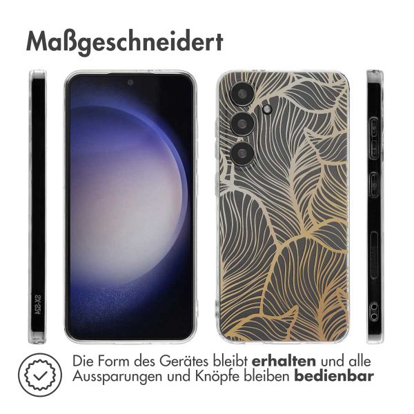 imoshion Design Hülle Samsung Galaxy S24 - Golden Leaves Transparent