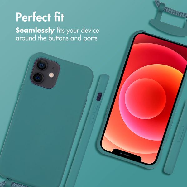 imoshion Color Backcover mit abnehmbarem Handykette und MagSafe Apple iPhone 12 (Pro) - Dunkelgrün
