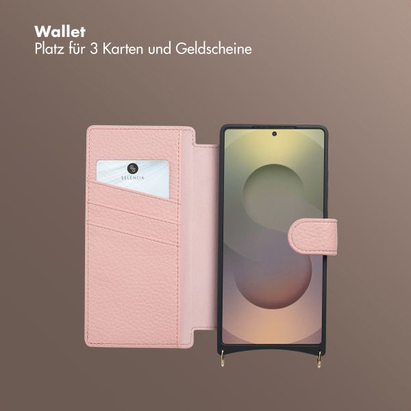 Selencia Riva Bookcase mit MagSafe und Handgelenkband Samsung Galaxy S25 Ultra - Old Pink