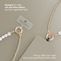 Selencia Handyketten Set mit Perlen und Elastikbändern - Greige