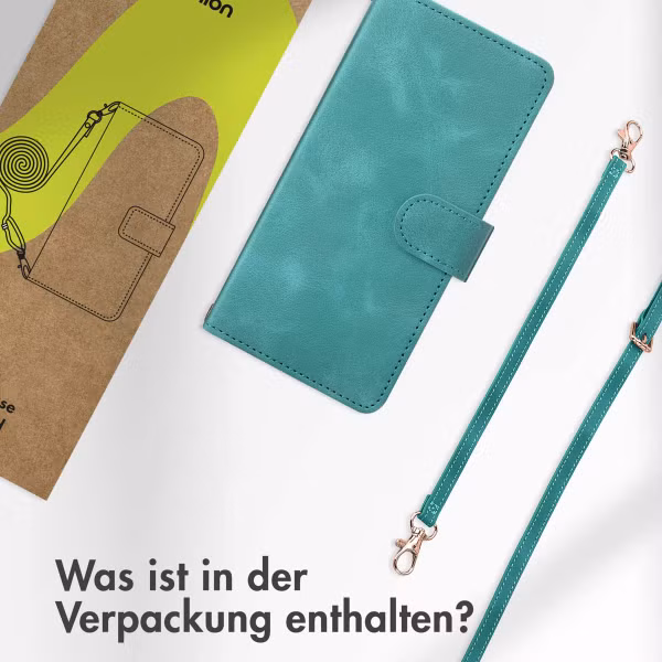 imoshion Klapphülle mit Kordel für das Samsung Galaxy S25 Plus - Türkis