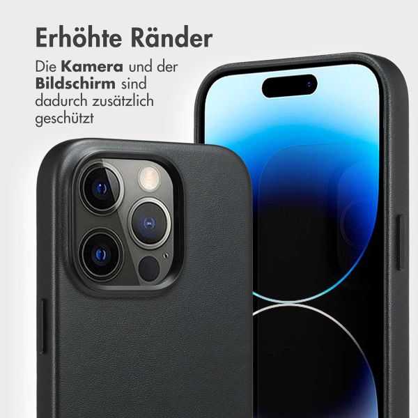 Accezz 2-in-1 Klapphülle aus Leder mit MagSafe für das iPhone 14 Pro - Onyx Black