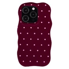 Selencia Vivid Wavy Backcover mit MagSafe Apple iPhone 15 Pro - Happy Dots Burgundy