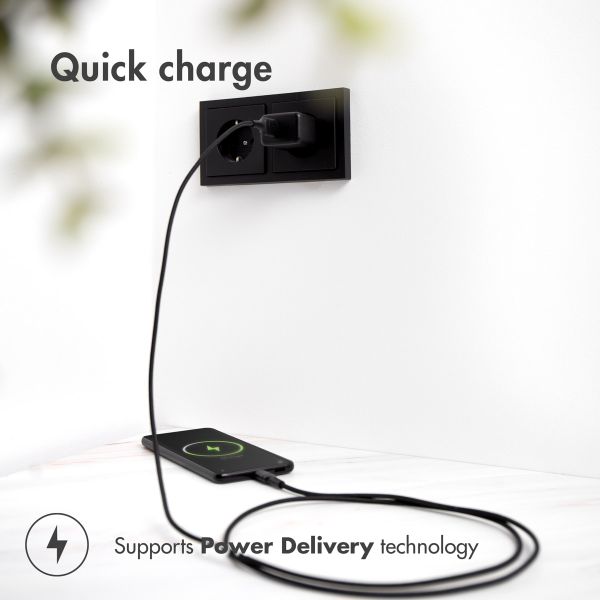 imoshion Wandladegerät - Ladegerät - USB-C- und USB-Anschluss - Power Delivery - 20 Watt - Schwarz