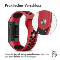 imoshion Silikonband Sport für das Fitbit Charge 3  /  4 - Rot / Schwarz