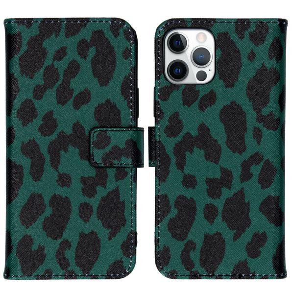 imoshion Design TPU Klapphülle iPhone 12 (Pro) - Green Leopard