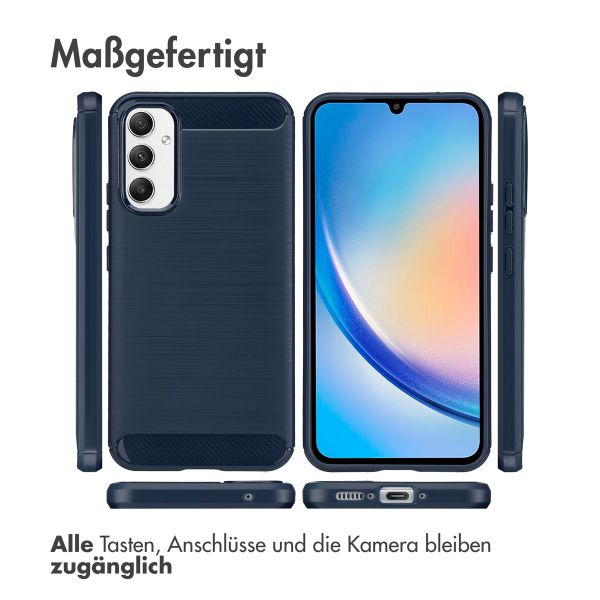 imoshion Brushed Back Cover für das Samsung Galaxy A34 (5G) - Dunkelblau