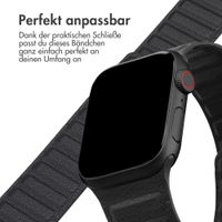 Accezz Magnetisches Echtlederarmband für Apple Watch | 38/40/41/42 mm - Schwarz