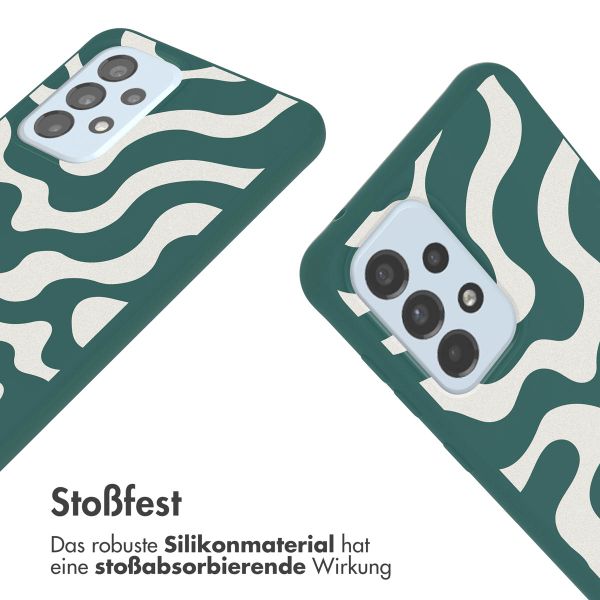 imoshion Silikonhülle design mit Band für das Samsung Galaxy A33 - Petrol Green Groovy