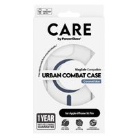 CARE by PanzerGlass Urban Combat Case MagSafe für das iPhone 16 Pro- Transparent / Blau