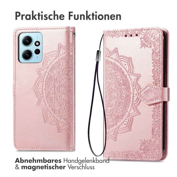 imoshion Mandala Klapphülle für das Xiaomi Redmi Note 12 (4G) - Rose Gold