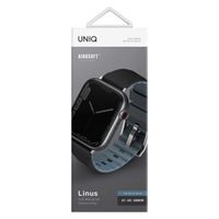 Uniq Linus AiroSoft™ Silikonarmband für das  Apple Watch Series 1 t/m 9 / SE (38/40/41 mm) | Series 10 / 11 (42 mm) - Midnight Black