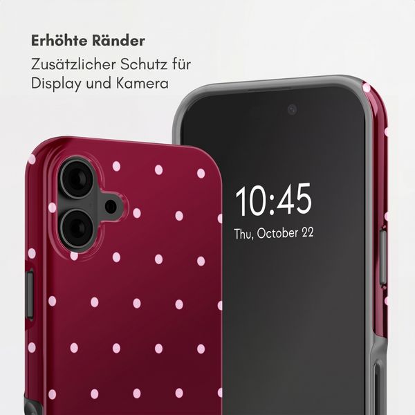Selencia Vivid Back Cover Apple iPhone 16 - Happy Dots Burgundy