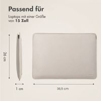 Accezz Leder Laptop Hülle 15 Zoll - Laptop Sleeve - Beige