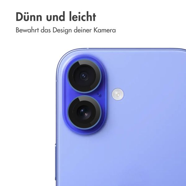 imoshion 2er-Pack Objektivschutz für Kamera für das Apple iPhone 16 / 16 Plus - Ultramarine