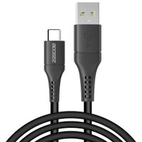 Accezz USB-C auf USB-Kabel für das iPhone 15 Plus - 2 m - Schwarz