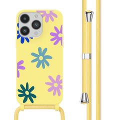 imoshion SilikonHülle design mit Band Apple iPhone 14 Pro - Yellow Flower Distance