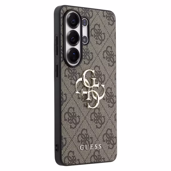 Guess 4G Leather Back Cover mit MagSafe Samsung Galaxy S26 Ultra - Gold Edge - Brown