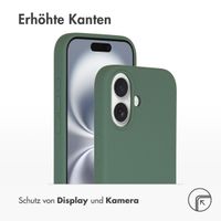 Accezz Liquid Silikoncase mit MagSafe für das Apple iPhone 16 - Dunkelgrün