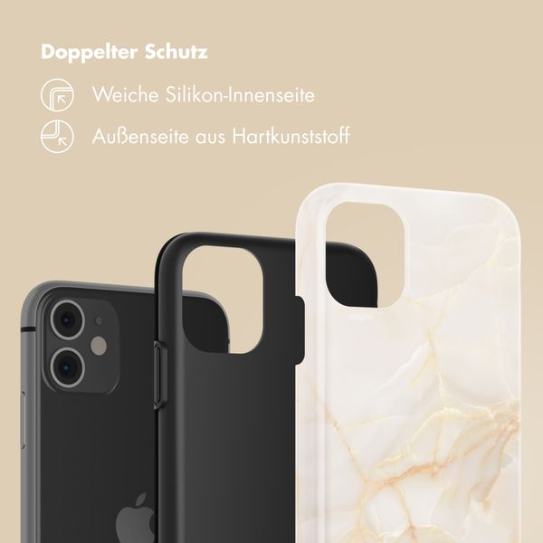 Selencia Vivid Back Cover Apple iPhone 11 - Golden Beige Marble