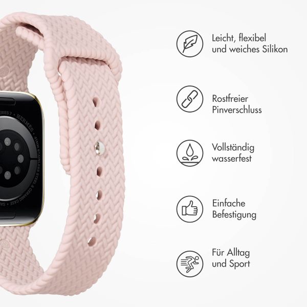 imoshion Geflochtenes Silikonarmband für die Apple Watch Series 1 bis 10 / SE / Ultra (2) (44/45/46/49 mm) - Rosa