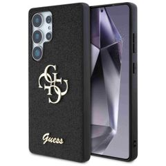 Guess 4G Metal Logo Back Cover mit Glitter Samsung Galaxy S25 Ultra - Schwarz