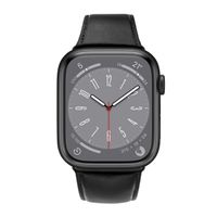 WiWu Vintage Lederarmband für das  Apple Watch Series 1 t/m 9 / SE (38/40/41 mm) | Series 10 / 11 (42 mm) - Schwarz