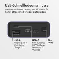 imoshion Ultra Series Aluminium | Powerbank 20.000 mAh - Schnellladen bis 33W - Tropical Violet