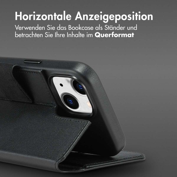 Accezz 2-in-1 Klapphülle aus Leder mit MagSafe für das Apple iPhone 15 - Onyx Black