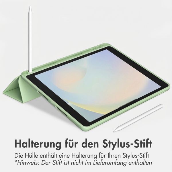 Accezz Smarte Klapphülle aus Silikon Apple iPad 9 (2021) 10.2 Zoll / iPad 8 (2020) 10.2 Zoll / iPad 7 (2019) 10.2 Zoll - Hellgrün