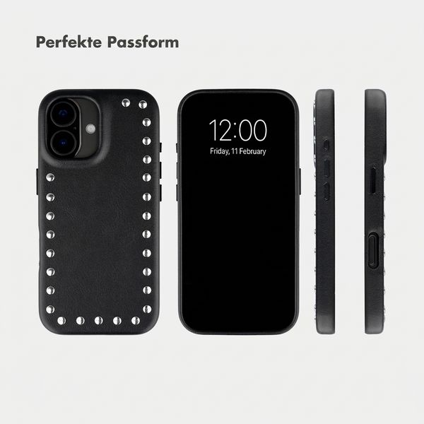 Selencia Studs Backcover mit MagSafe Apple iPhone 16 - Velvet Black