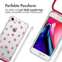imoshion Design Hülle mit Band Apple iPhone SE (2022 / 2020) / 8 / 7 - Dusty Rose Connected Hearts