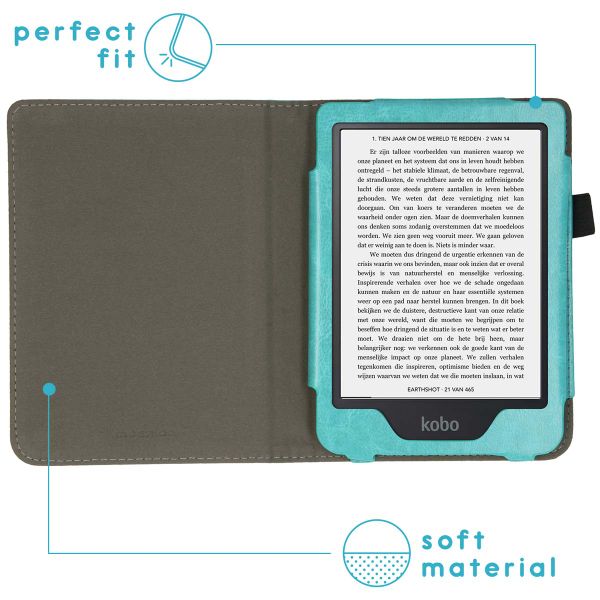 imoshion Vegan Leather Klapphülle Kobo Clara 2E / Tolino Shine 4 - Hellblau